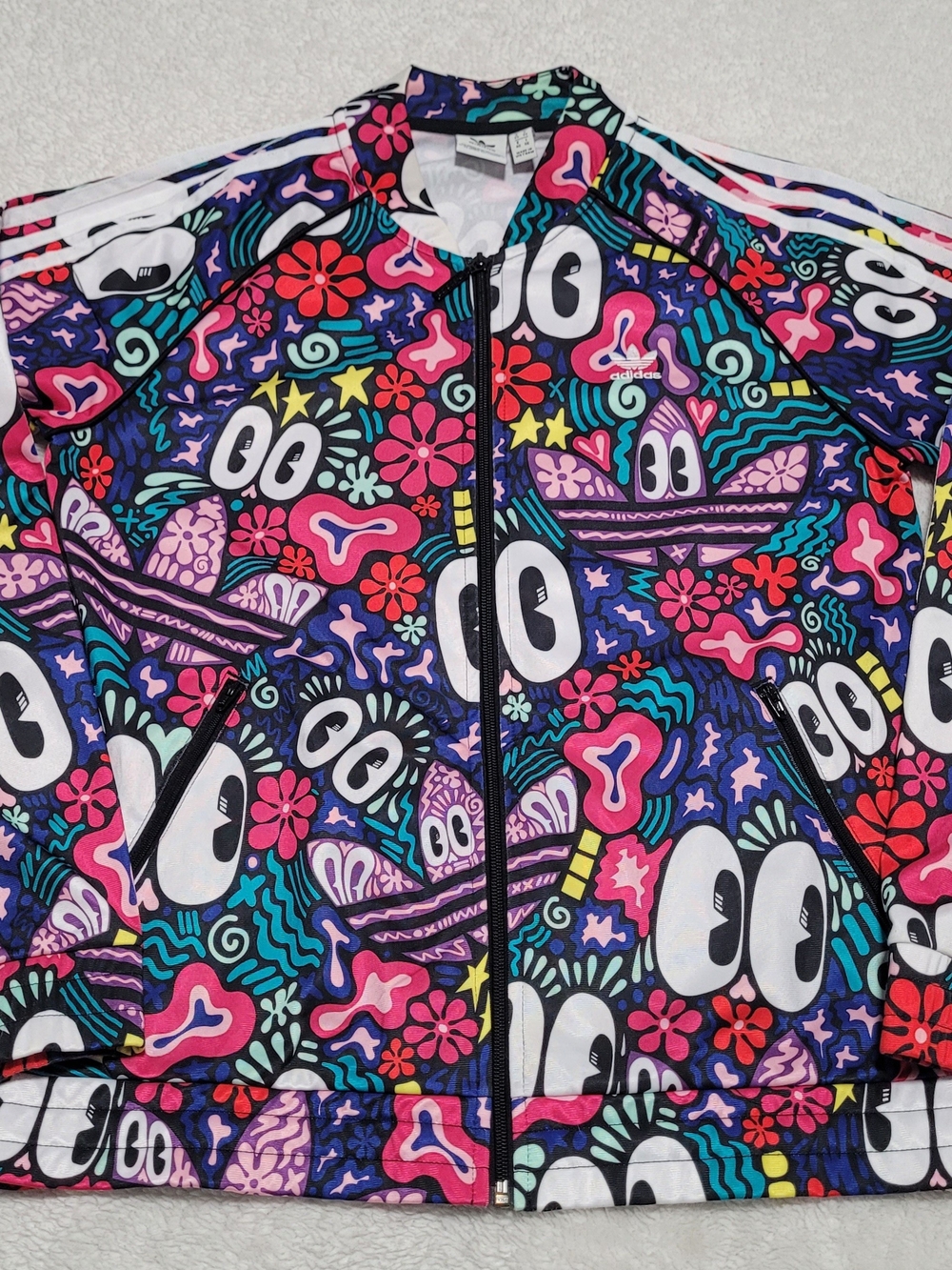 Adidas Hattie Stewart Eyes Multicolor Graphic Track Jacket - Picture 2 of 11